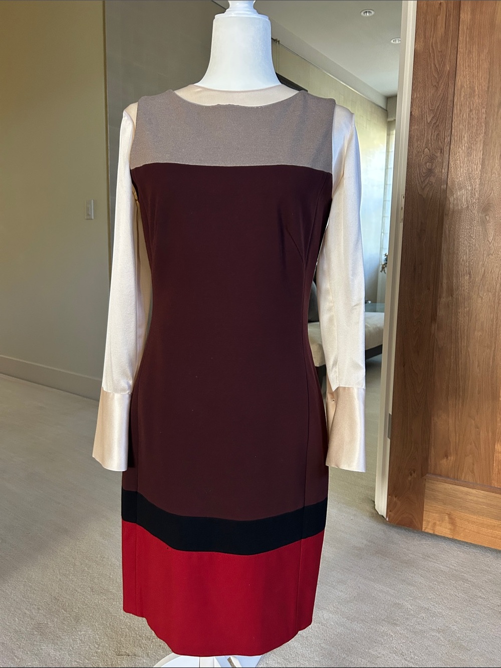 Akris Punto Designer Colorblock Sleeveless Sheath Dress